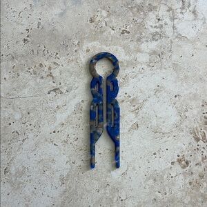 Blue and Gray Acrylic Earrings